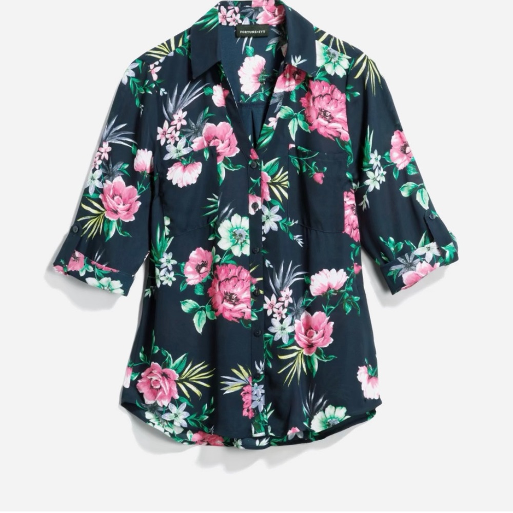 Fortune + Ivy  Christelle Button Down Blouse size XL